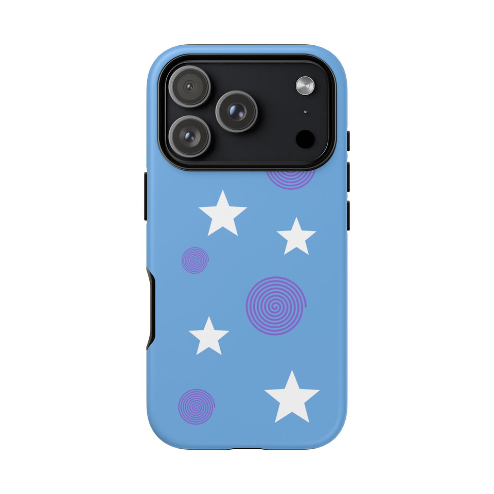 Trendy Phone Case, Stylish Phone Cover, Protective Phone Shell, Unique Phone Accessory, Gift for Her, Star and Swirl Design