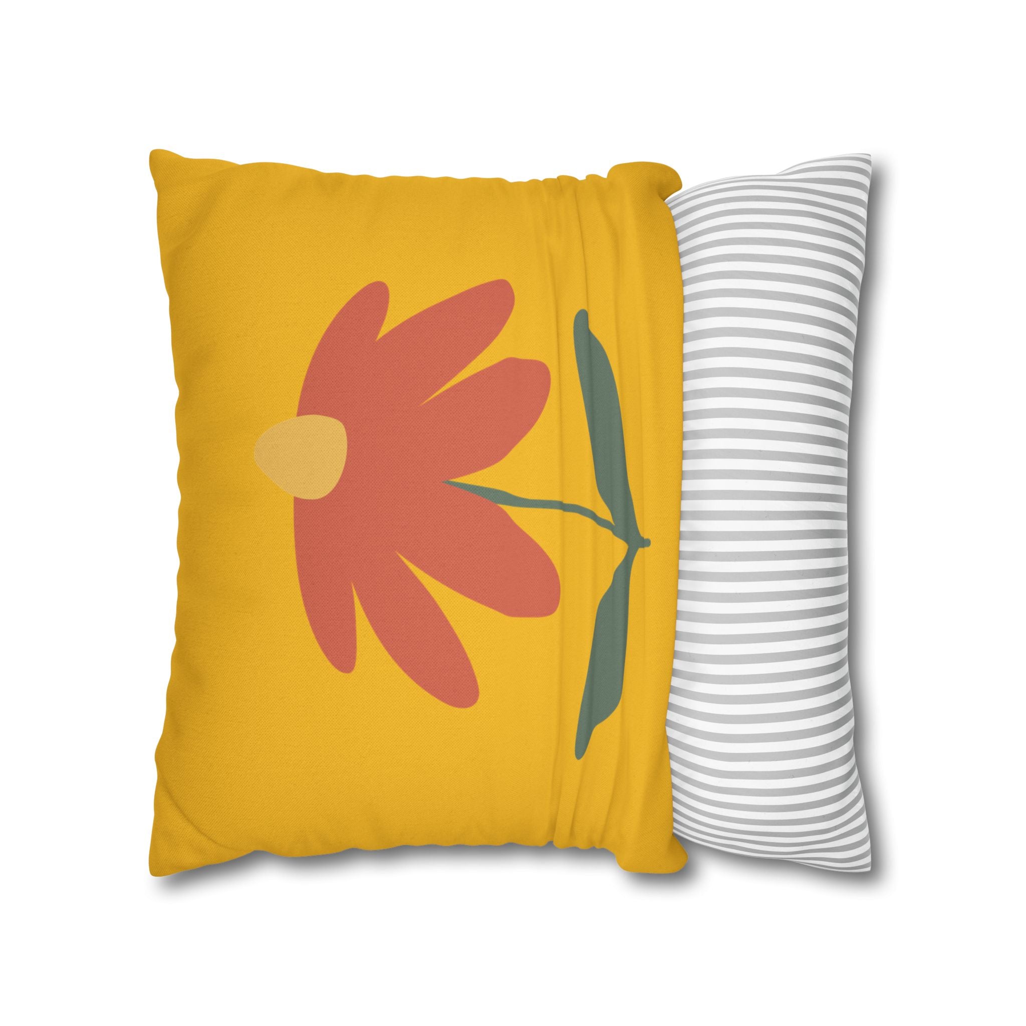 Vibrant Floral Square Pillowcase, Cozy Home Decor, Gift, Bedroom Accent, Spring Interior, Flower Cushion Cover