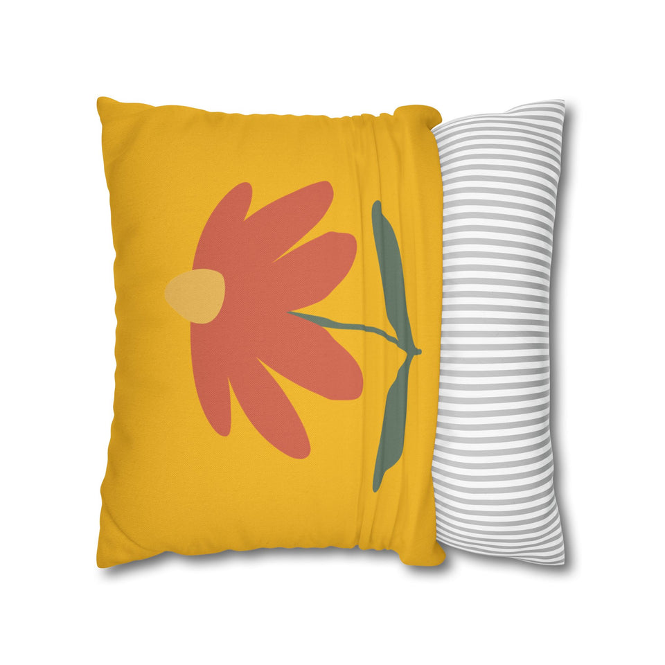 CartersLog Vibrant Floral Square Pillowcase – Colorful Spring Flower Cushion Cover for Home Decor