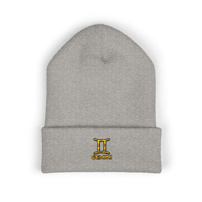 Embroidered Gemini Zodiac Cuffed Beanie