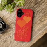 Stylish Phone Case with Floral Hearts Design, Tough Phone Cover, Unique Gift for Her, Trendy Accessories, Spring Vibe, Custom Cases