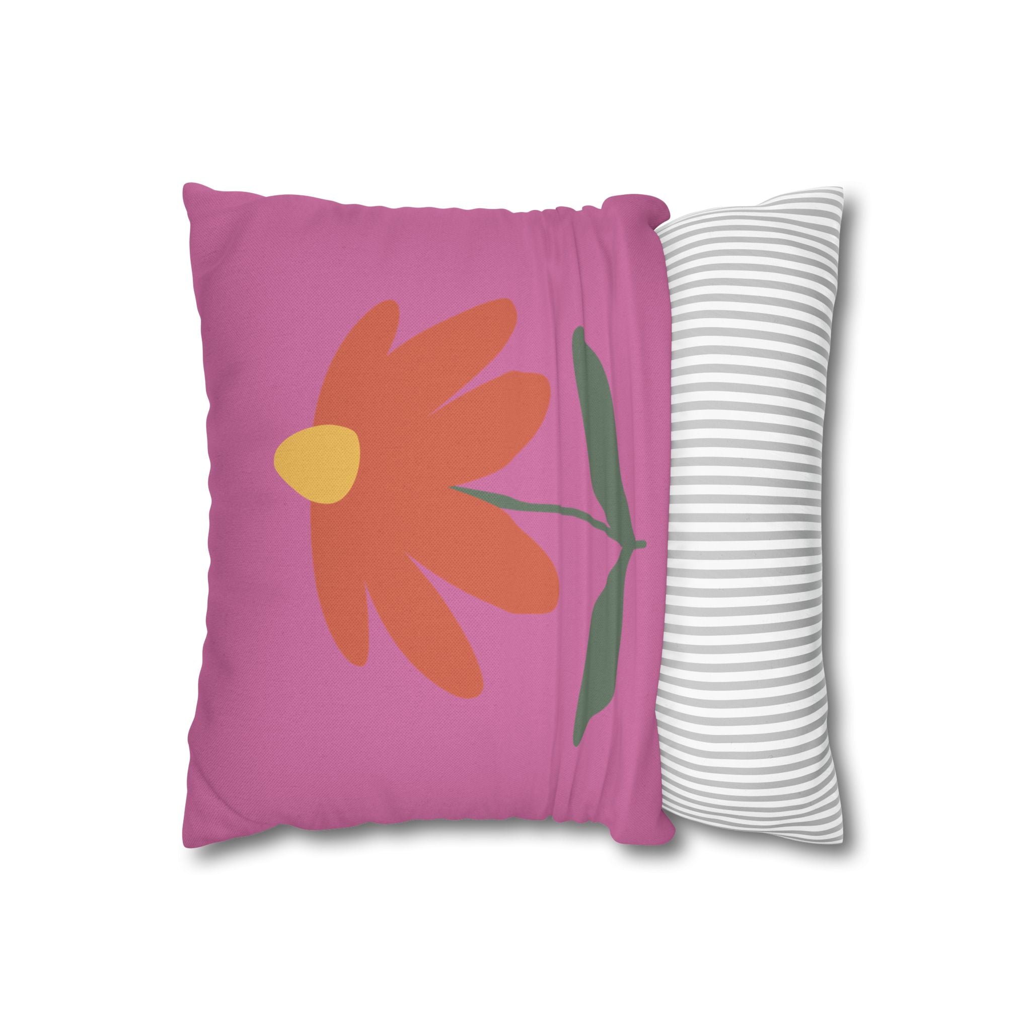 Vibrant Floral Square Pillowcase, Cozy Home Decor, Gift, Bedroom Accent, Spring Interior, Flower Cushion Cover