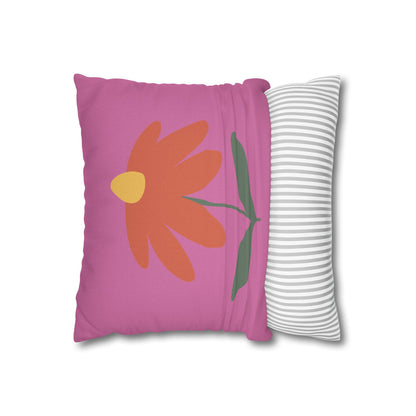 Vibrant Floral Square Pillowcase, Cozy Home Decor, Gift, Bedroom Accent, Spring Interior, Flower Cushion Cover