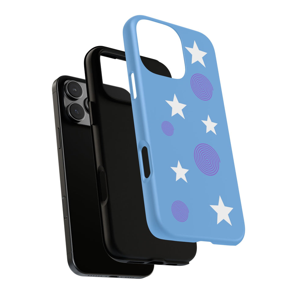 Trendy Phone Case, Stylish Phone Cover, Protective Phone Shell, Unique Phone Accessory, Gift for Her, Star and Swirl Design