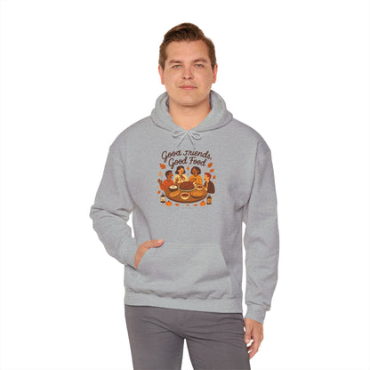 Good Friends Good Food hoodie | Group Dinner Illustration, Cozy Fall Sweatshirt