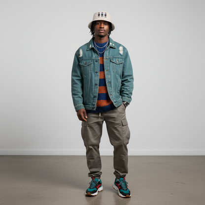 Tribal Geometric Owl Bucket Hat — Colorful Mountain Owl Face Print