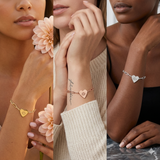 Personalized heart bracelet with engraved charm