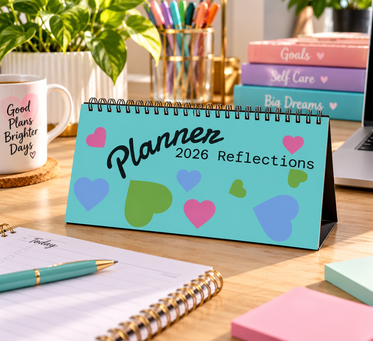 Love Bomb Desktop Calendar, Monthly Planner, Office Decor, Cute Desk Accessories, Fun Work Gifts