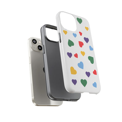 Rainbow Hearts Phone Case | Tough Cases, Spring Vibe, Trendy Accessories