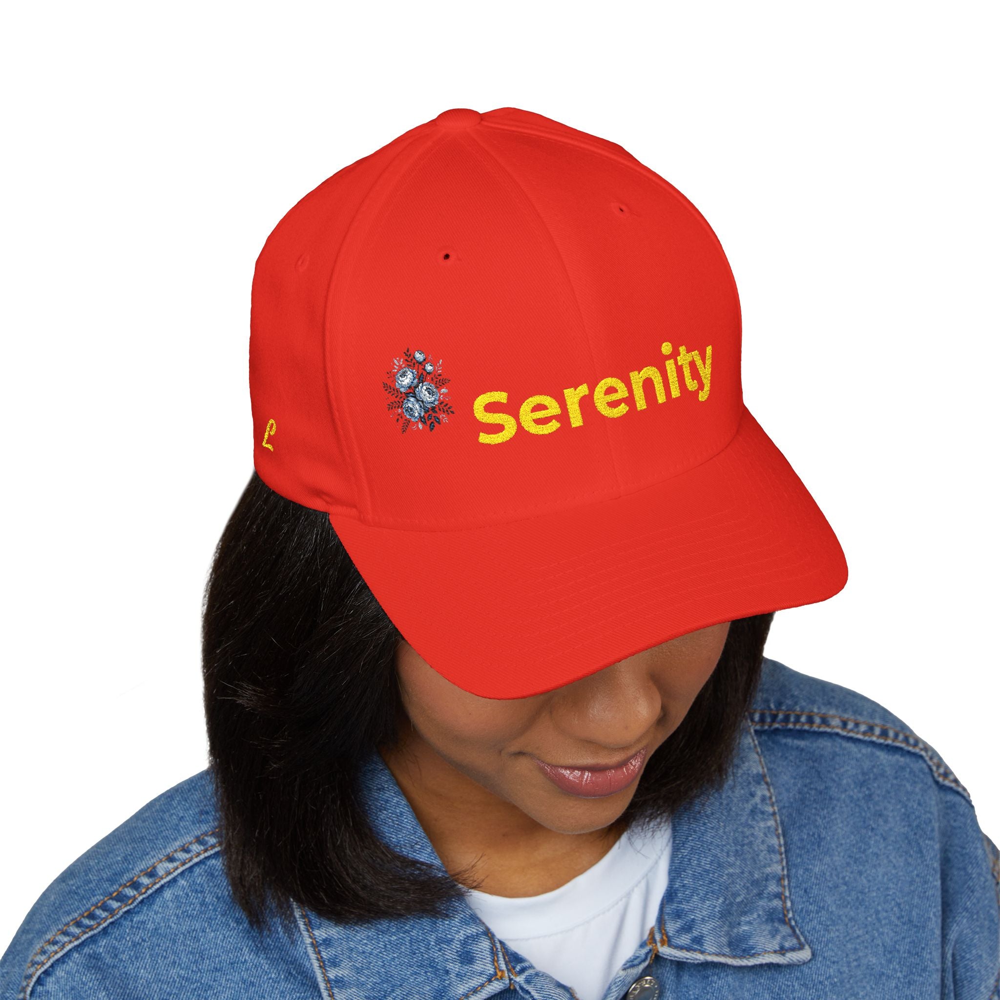 Serenity Embroidered Cap — Floral Calm Baseball Hat