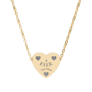 Engraved Heart Necklace — Personalized Love Pendant
