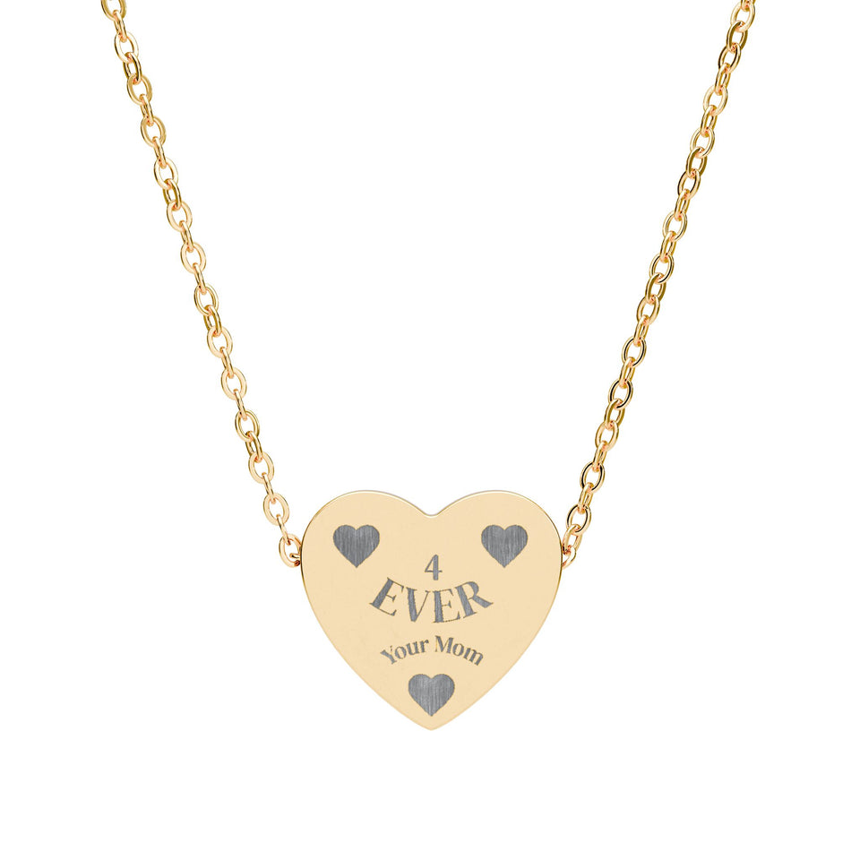 Engraved Heart Necklace — Personalized Love Pendant