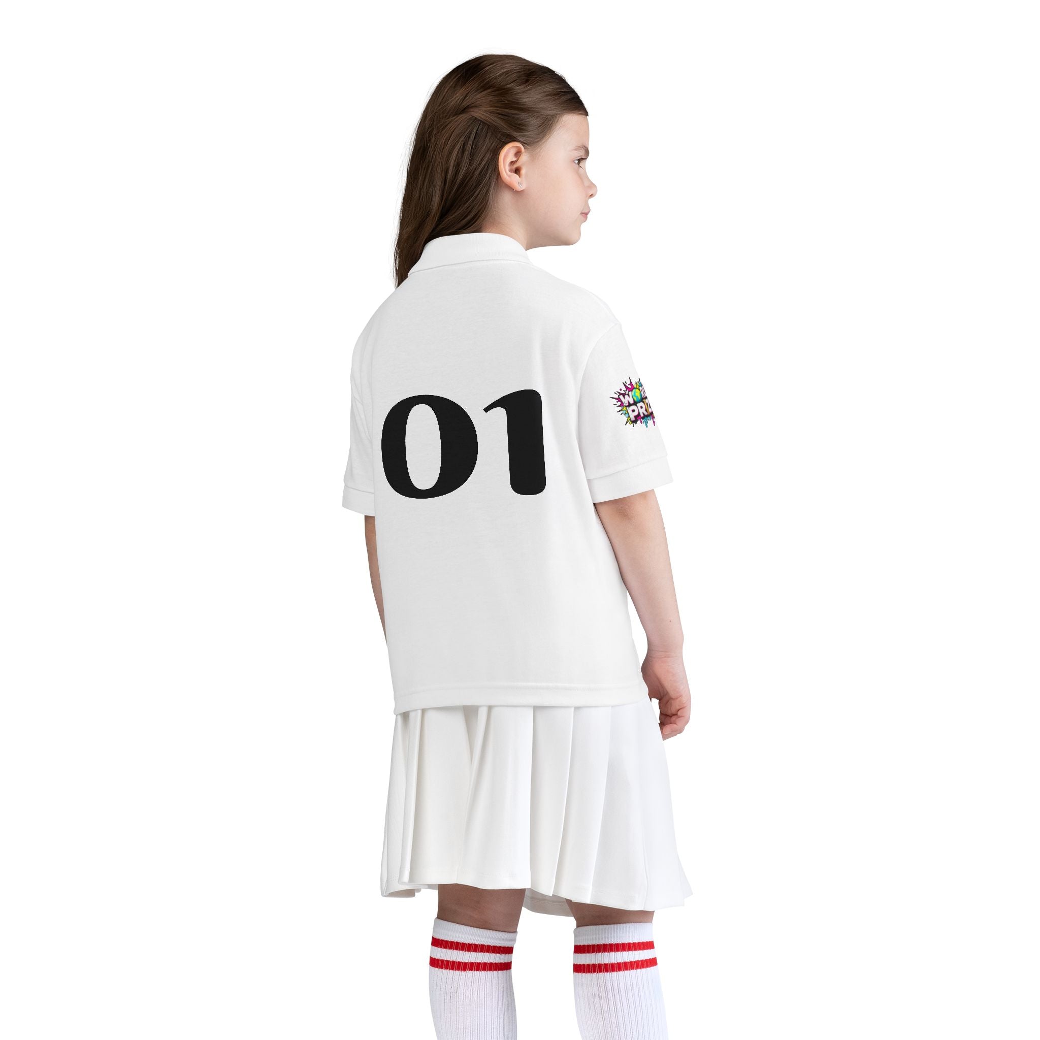 World Is Mine graphic Youth Polo | Number 01 back