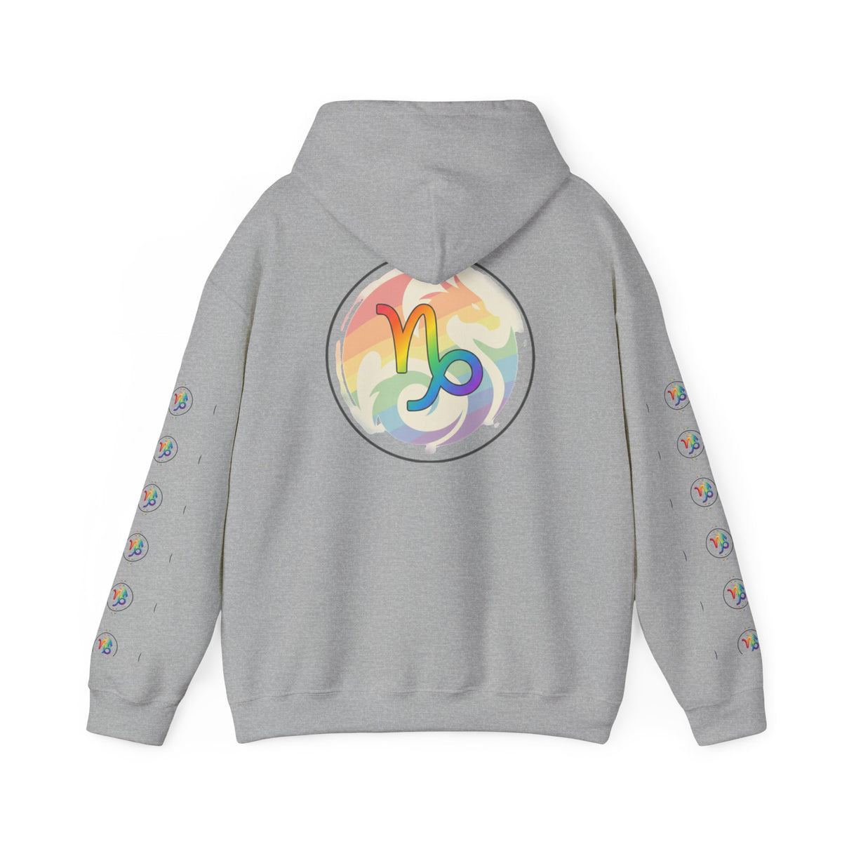 Capricorn Rainbow Zodiac Hoodie — Colorful Astrology Sweatshirt with Capricorn Symbol