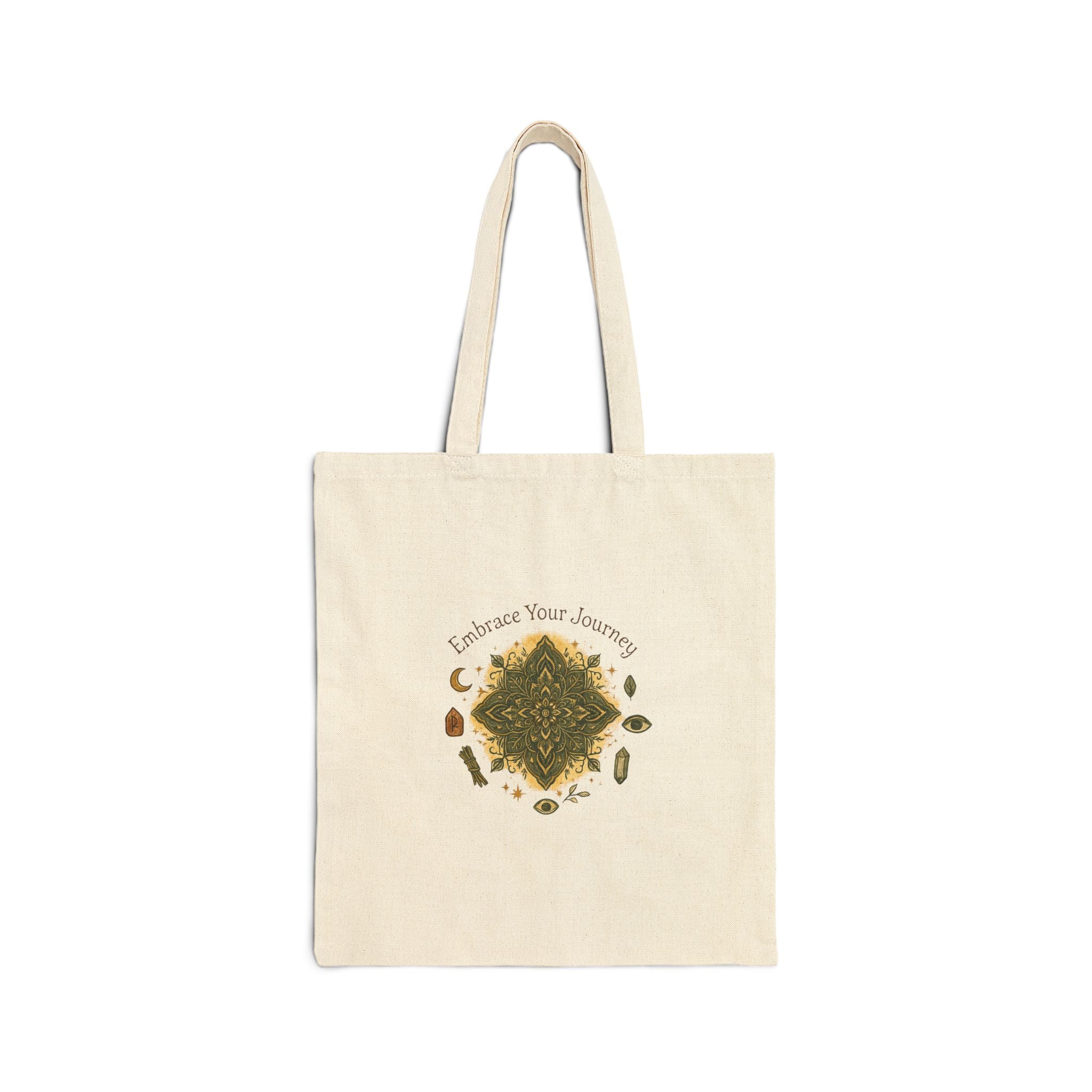 Herbal Apothecary Mandala Tote Bag | botanical illustration, earthy green accents