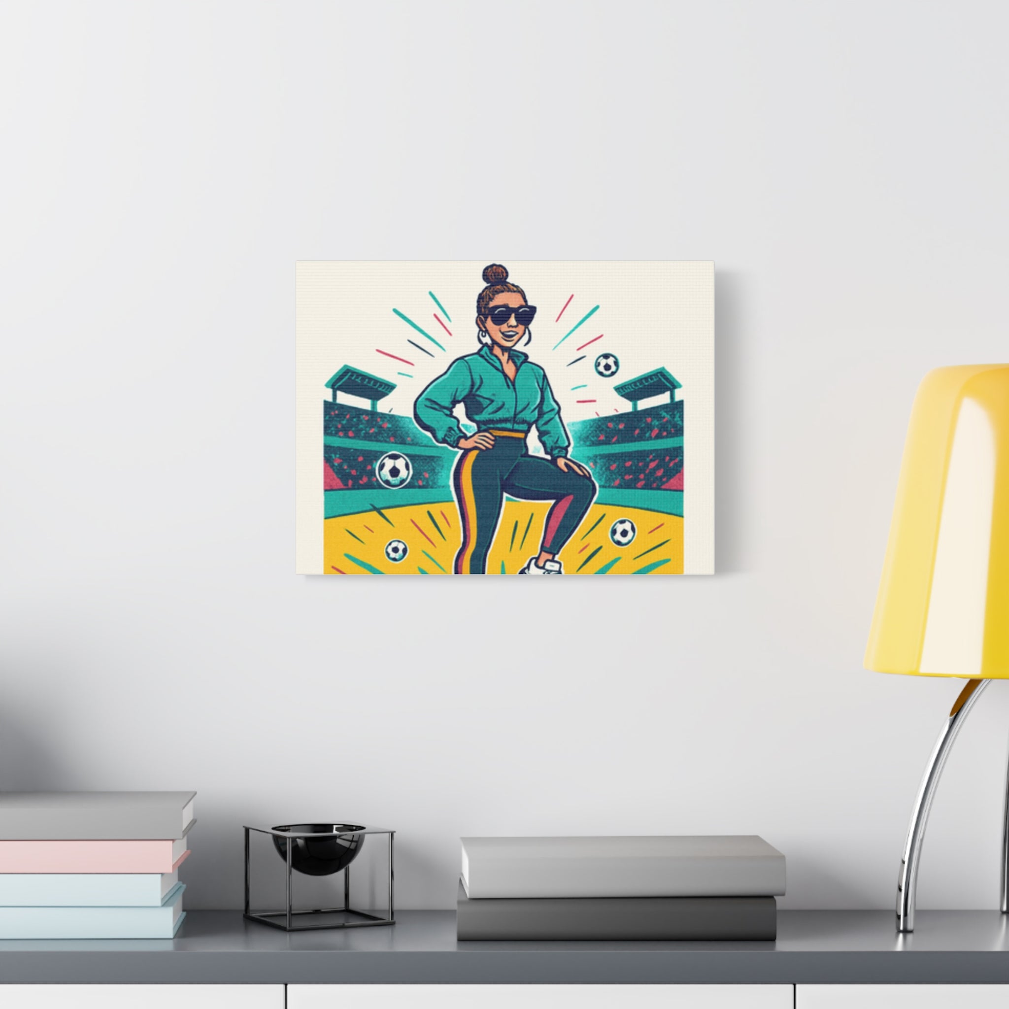 Sporty Canvas Wall Art, Soccer Decor with matching blanket , Athletic Motivational Art, Fun Home Decor, Gift for Sports Lovers