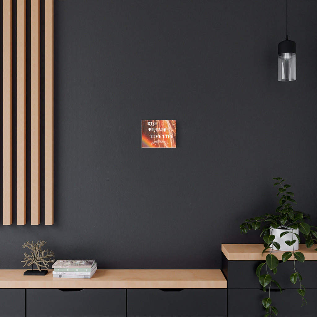 Inspirational Wall Art Canvas, RISE & BREATHE, Motivational Home Decor, Gift for Yoga Lovers, Positive Vibes Art