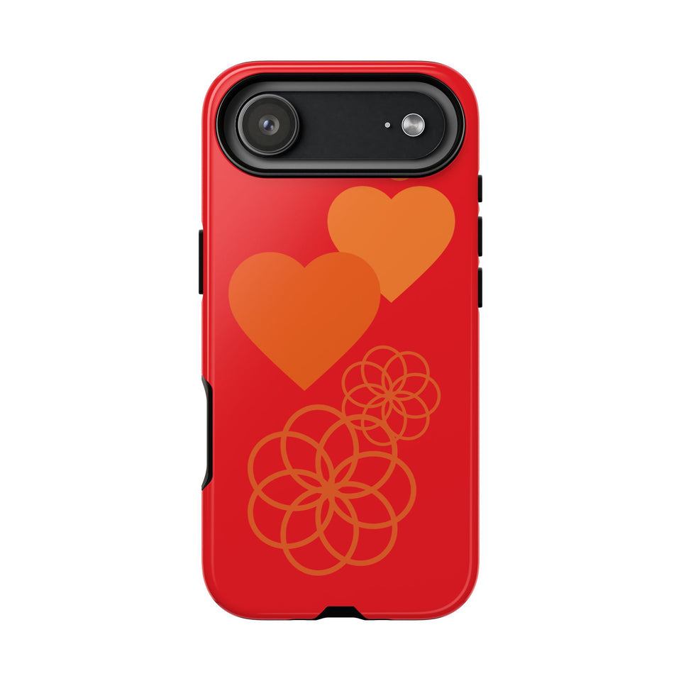 Stylish Phone Case with Floral Hearts Design, Tough Phone Cover, Unique Gift for Her, Trendy Accessories, Spring Vibe, Custom Cases