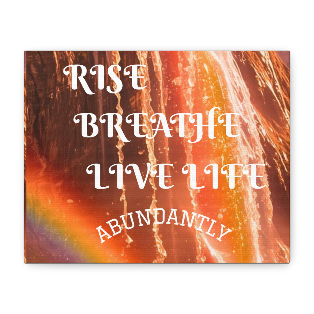 Inspirational Wall Art Canvas, RISE & BREATHE, Motivational Home Decor, Gift for Yoga Lovers, Positive Vibes Art