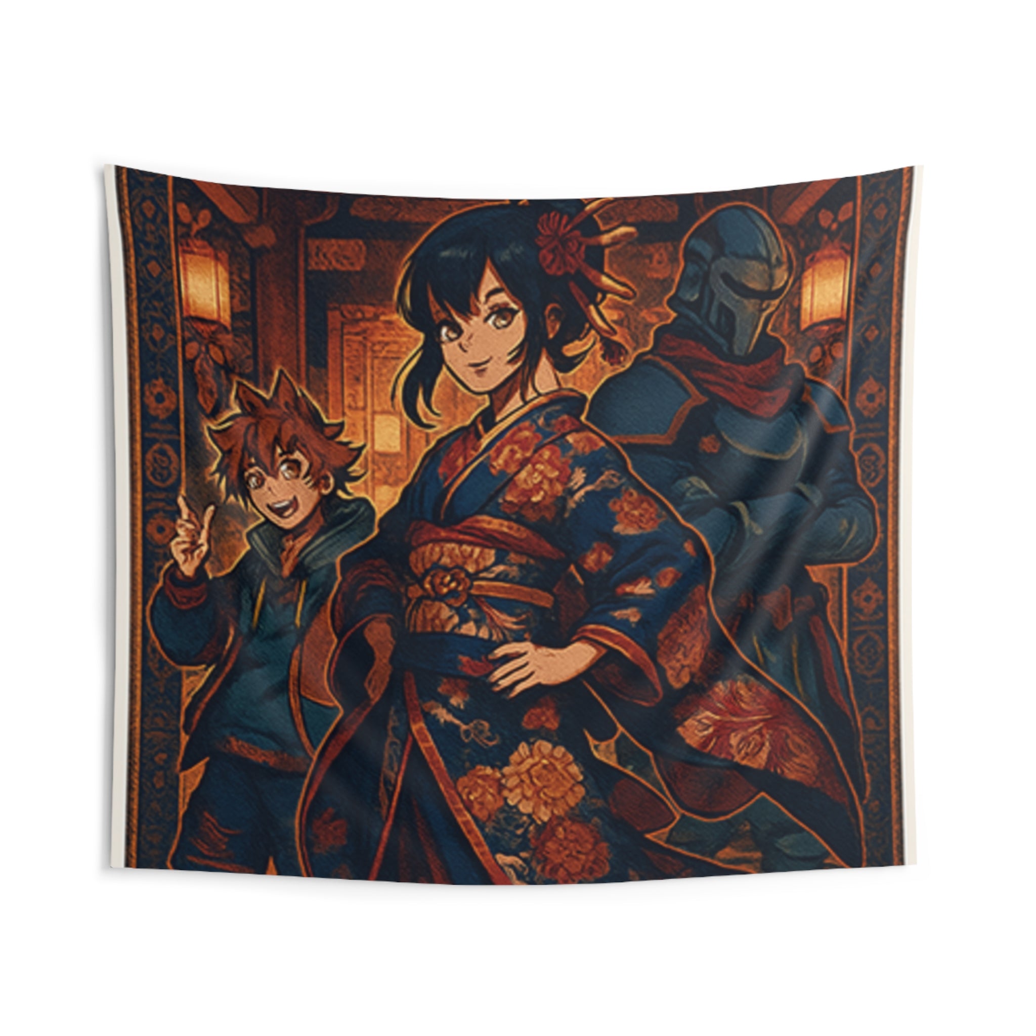 Anime-Inspired Wall Tapestry - Boho Home Decor, Cozy Room Aesthetic - Unique Art Piece, Gift for Fans, Decorative Fabric Hanging, Large Wall