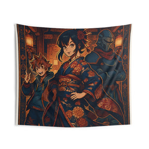 Anime-Inspired Wall Tapestry - Boho Home Decor, Cozy Room Aesthetic - Unique Art Piece, Gift for Fans, Decorative Fabric Hanging, Large Wall