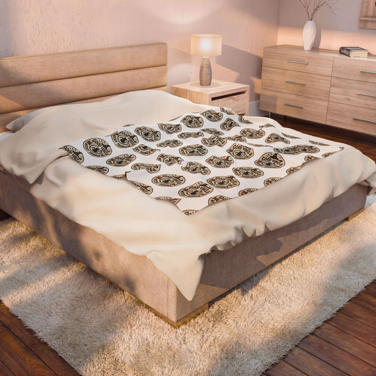 Good Vibes Velveteen Plush Blanket