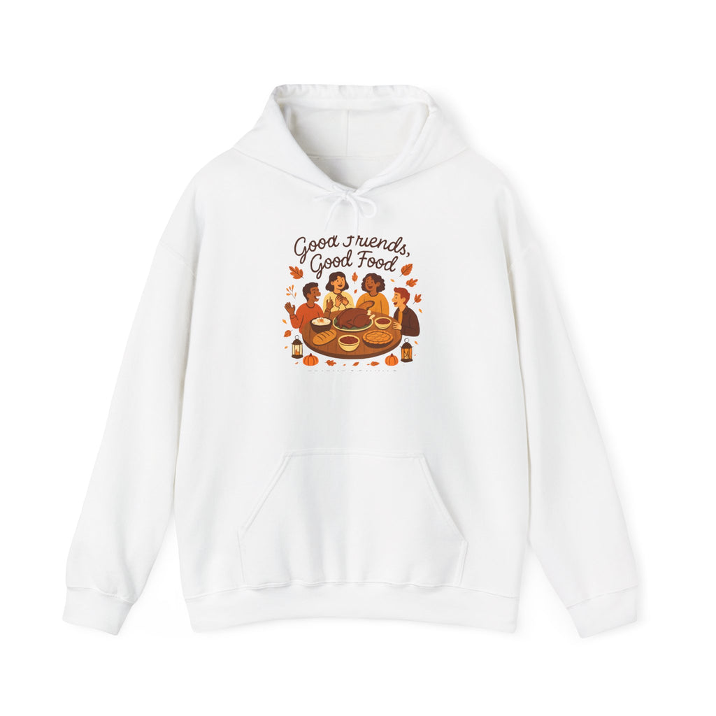 Good Friends Good Food hoodie | Group Dinner Illustration, Cozy Fall Sweatshirt