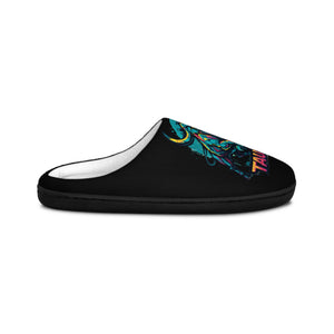 Men's Indoor Slippers — Neon Taurus Bull Graphic