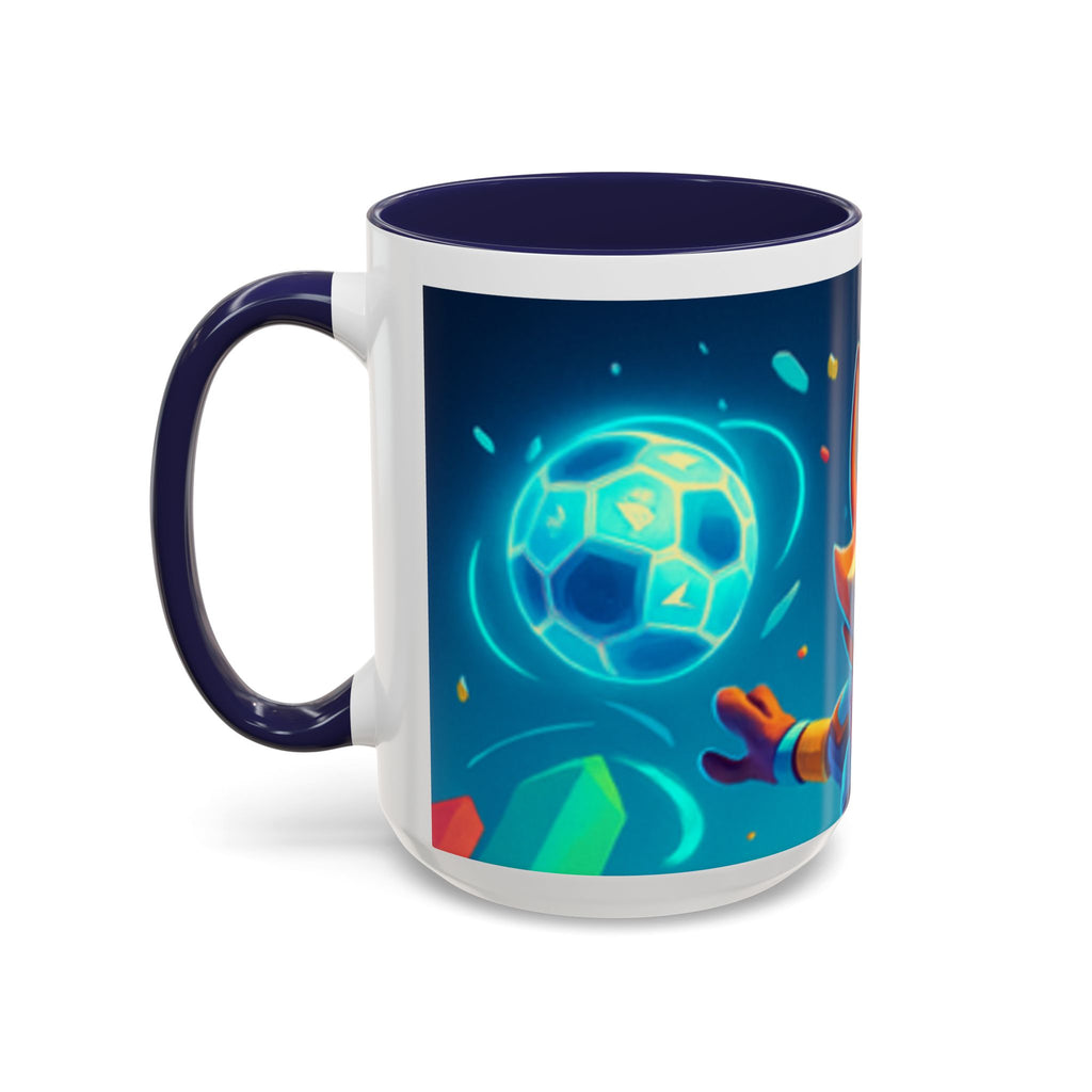 Happy Fox Space Adventure Accent Coffee Mug | Cute Fox Character, Colorful Cosmic Design