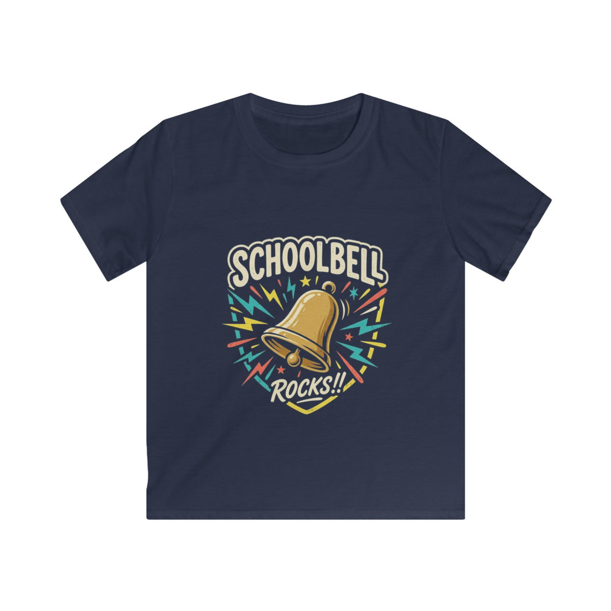Schoolbell Rocks kids graphic T-shirt for school days