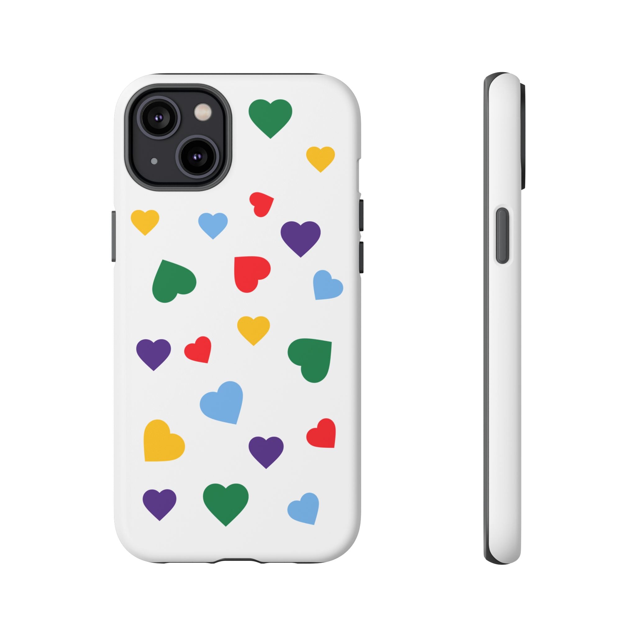 Rainbow Hearts Phone Case | Tough Cases, Spring Vibe, Trendy Accessories