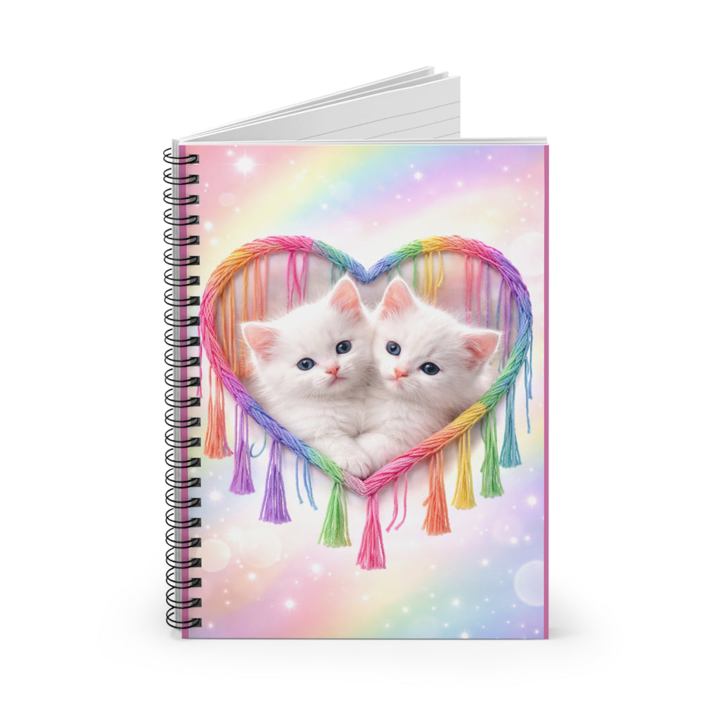 Kawaii Rainbow Kittens Ruled Spiral Notebook