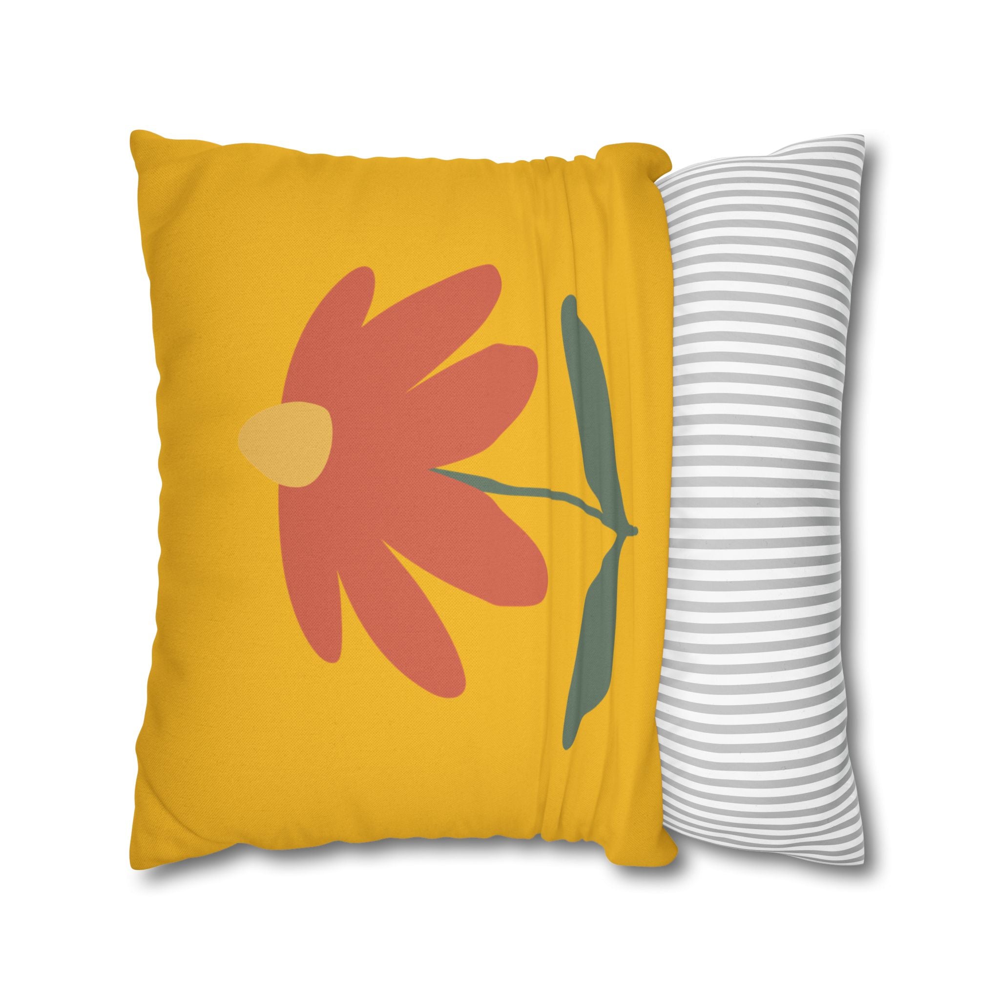Vibrant Floral Square Pillowcase, Cozy Home Decor, Gift, Bedroom Accent, Spring Interior, Flower Cushion Cover