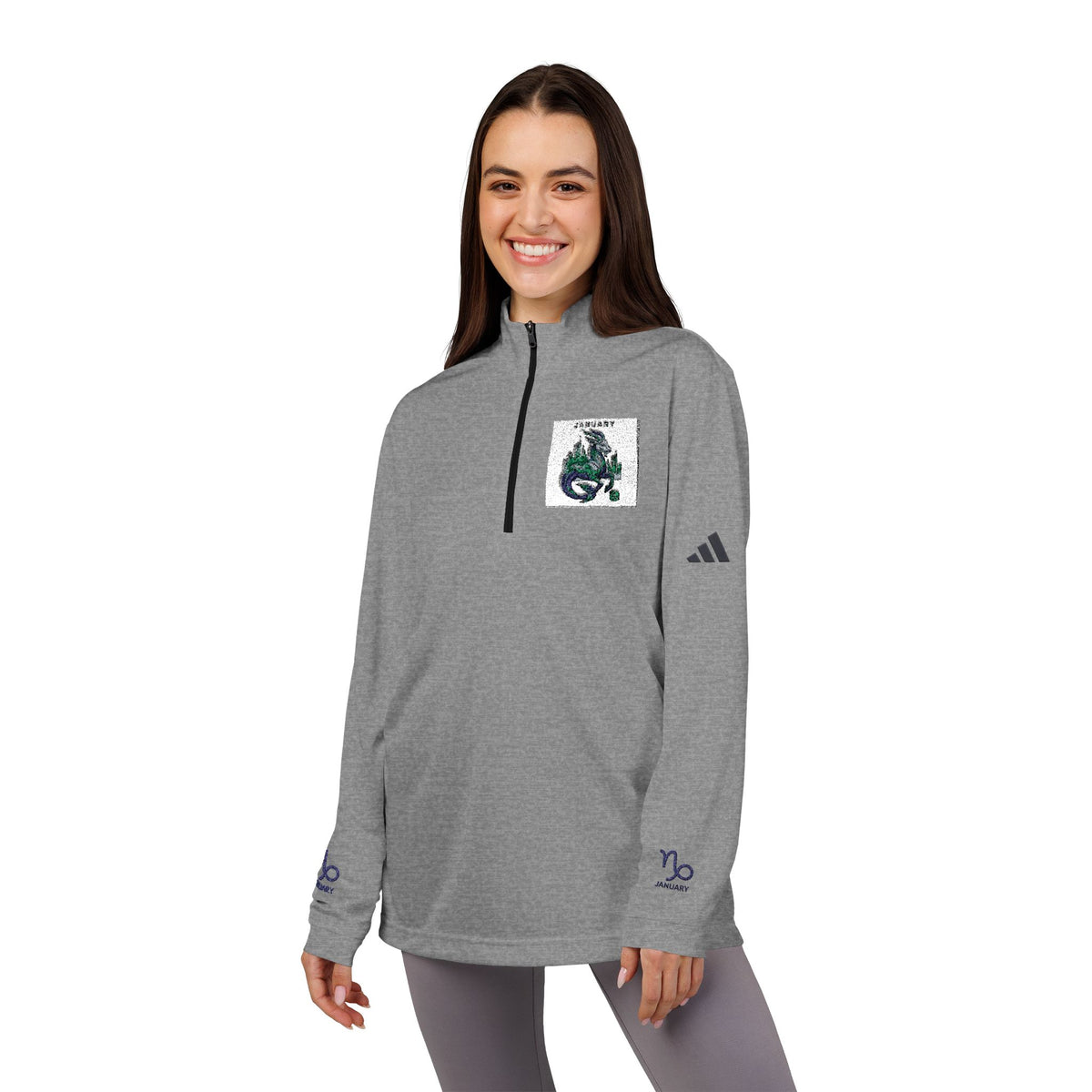 Embroidered Earth Patch Quarter-Zip Pullover