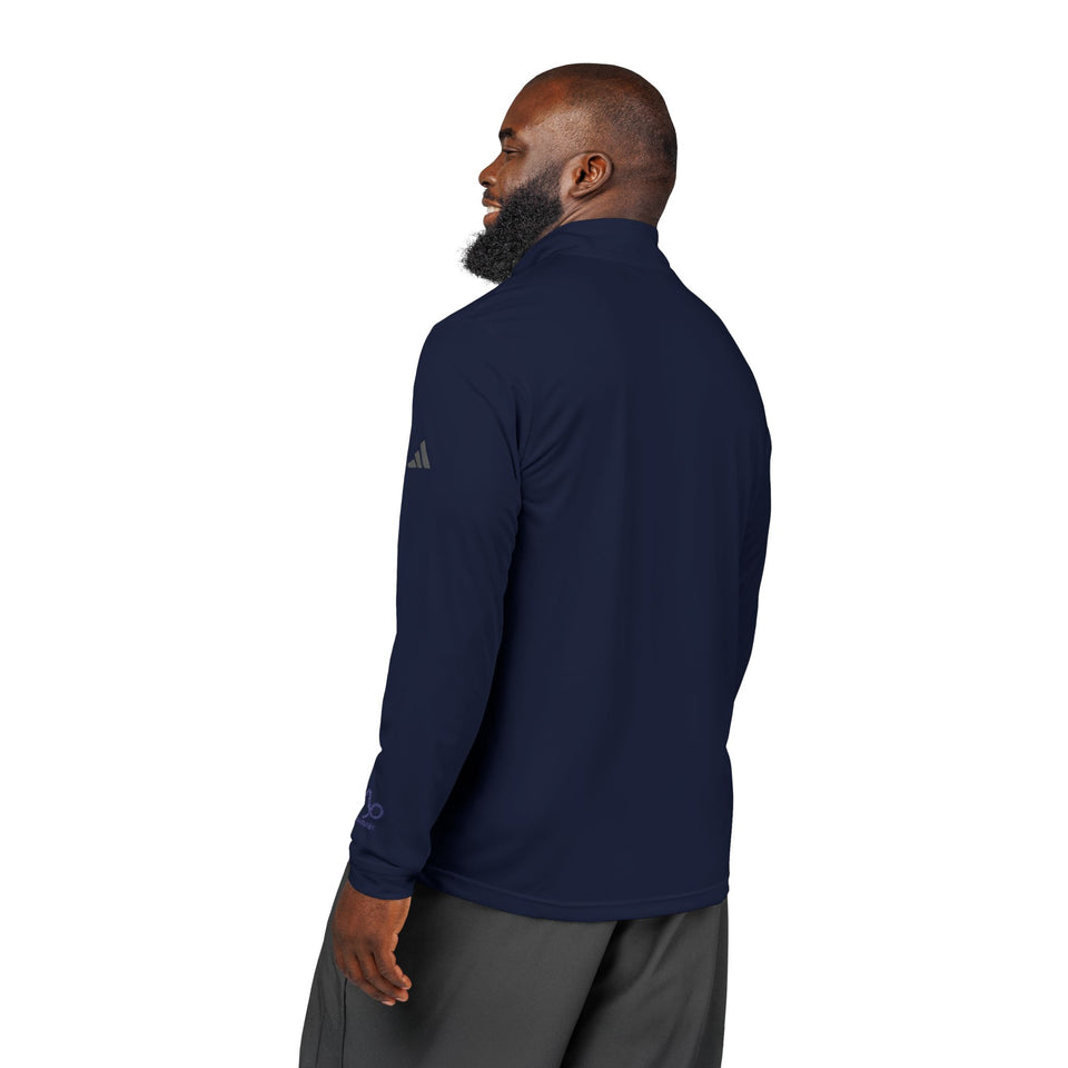 Green Floral Dragon Embroidery Quarter-Zip Pullover