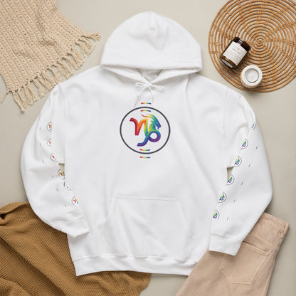 Capricorn Rainbow Zodiac Hoodie — Colorful Astrology Sweatshirt with Capricorn Symbol