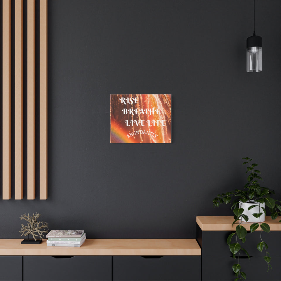 Inspirational Wall Art Canvas, RISE & BREATHE, Motivational Home Decor, Gift for Yoga Lovers, Positive Vibes Art