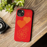 Stylish Phone Case with Floral Hearts Design, Tough Phone Cover, Unique Gift for Her, Trendy Accessories, Spring Vibe, Custom Cases