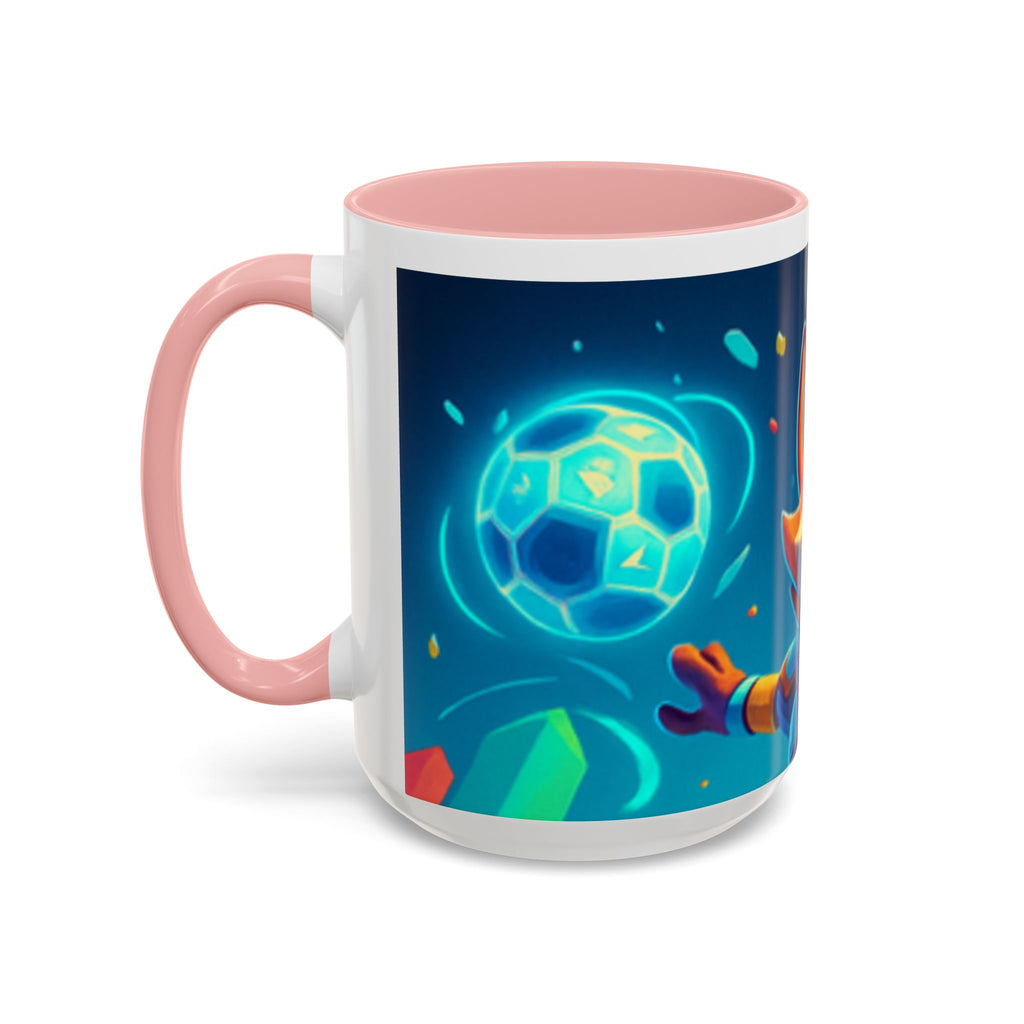 Happy Fox Space Adventure Accent Coffee Mug | Cute Fox Character, Colorful Cosmic Design