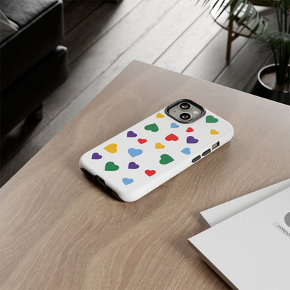 Rainbow Hearts Phone Case | Tough Cases, Spring Vibe, Trendy Accessories
