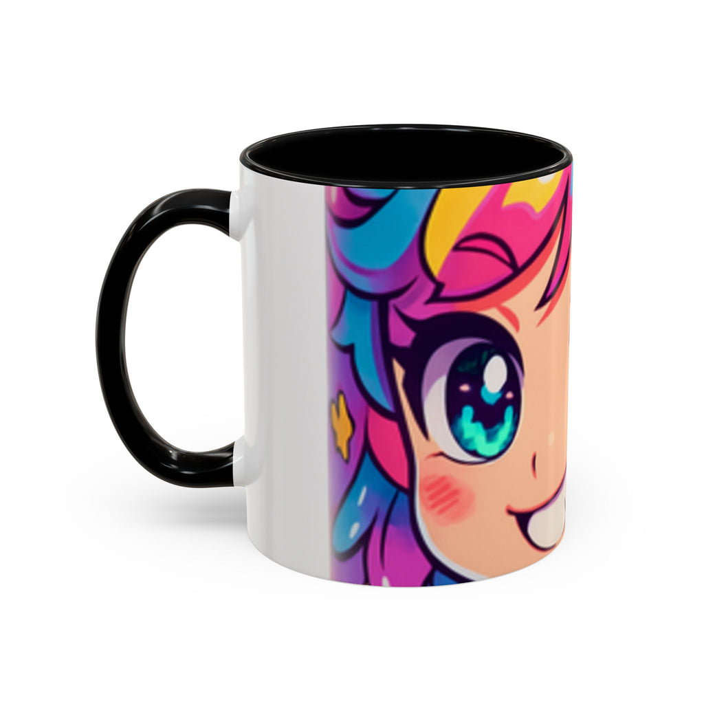 Vibrant Anime Inspired Coffee Mug, Cute Cat Lover Gift, Fun Kitchen Accessory, Bright Accent Mug for Daily Use, Whimsical Drinkware