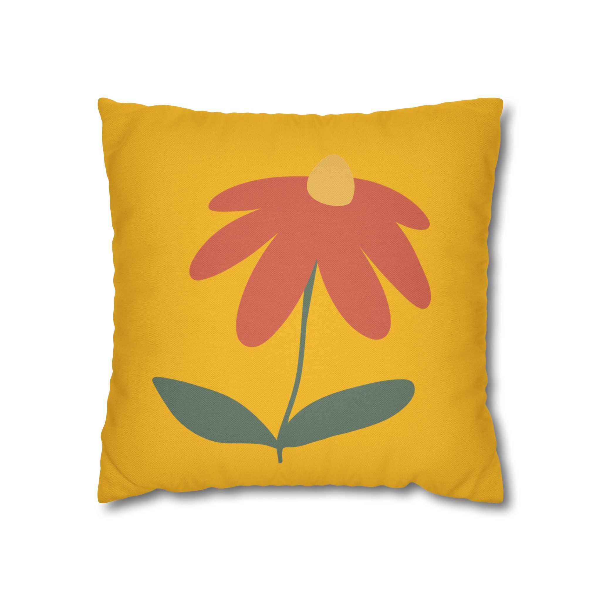 Vibrant Floral Square Pillowcase, Cozy Home Decor, Gift, Bedroom Accent, Spring Interior, Flower Cushion Cover