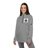 Green Floral Dragon Embroidery Quarter-Zip Pullover