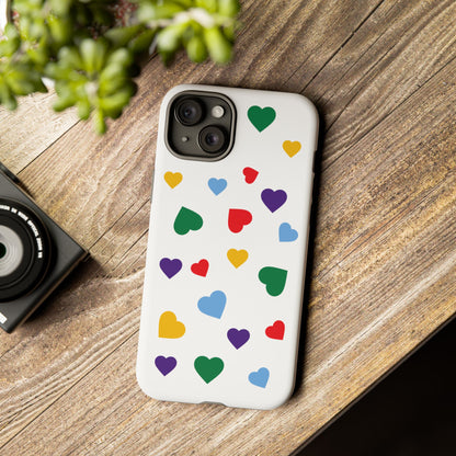 Rainbow Hearts Phone Case | Tough Cases, Spring Vibe, Trendy Accessories