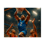 Poster Print, Dynamic Basketball Art Decor for Gamer Gift, Man Cave, Athletic Office, Sports Wall Art