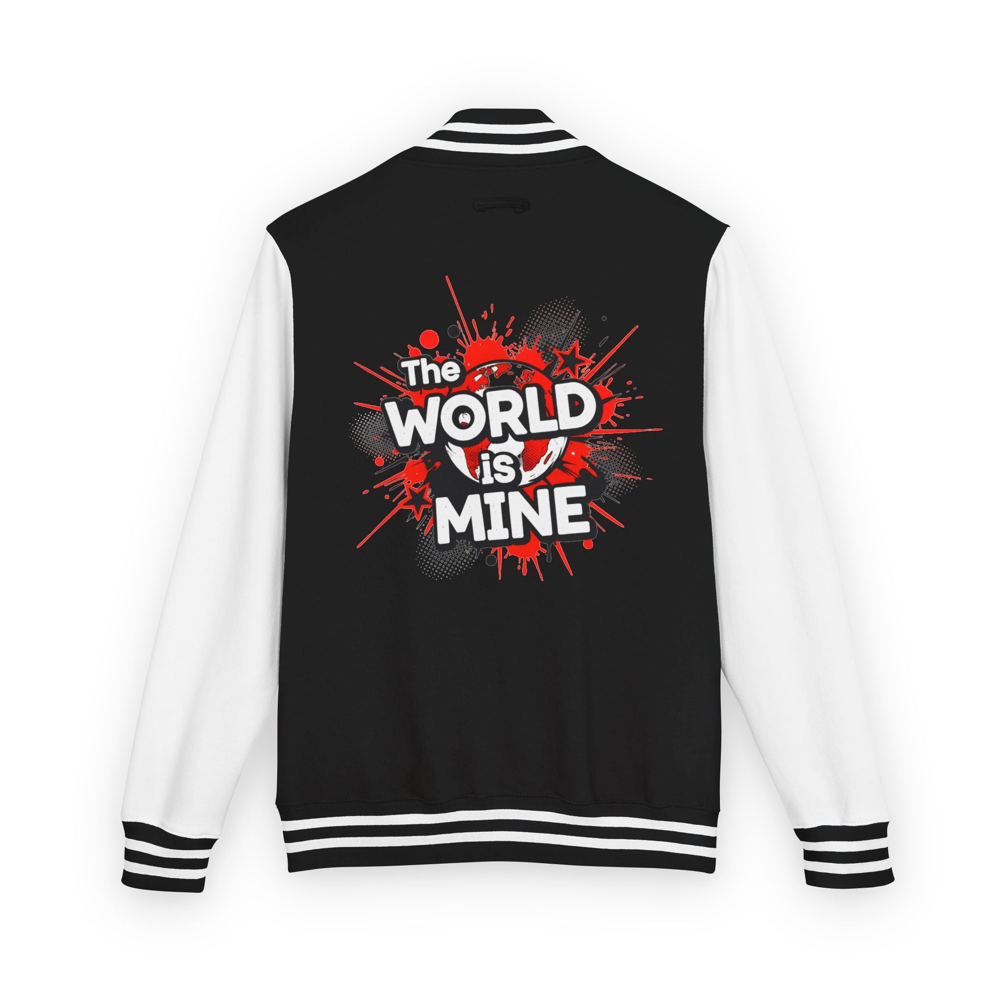 World Is Mine Graffiti Logo Letterman Jacket | KC Chest Monogram