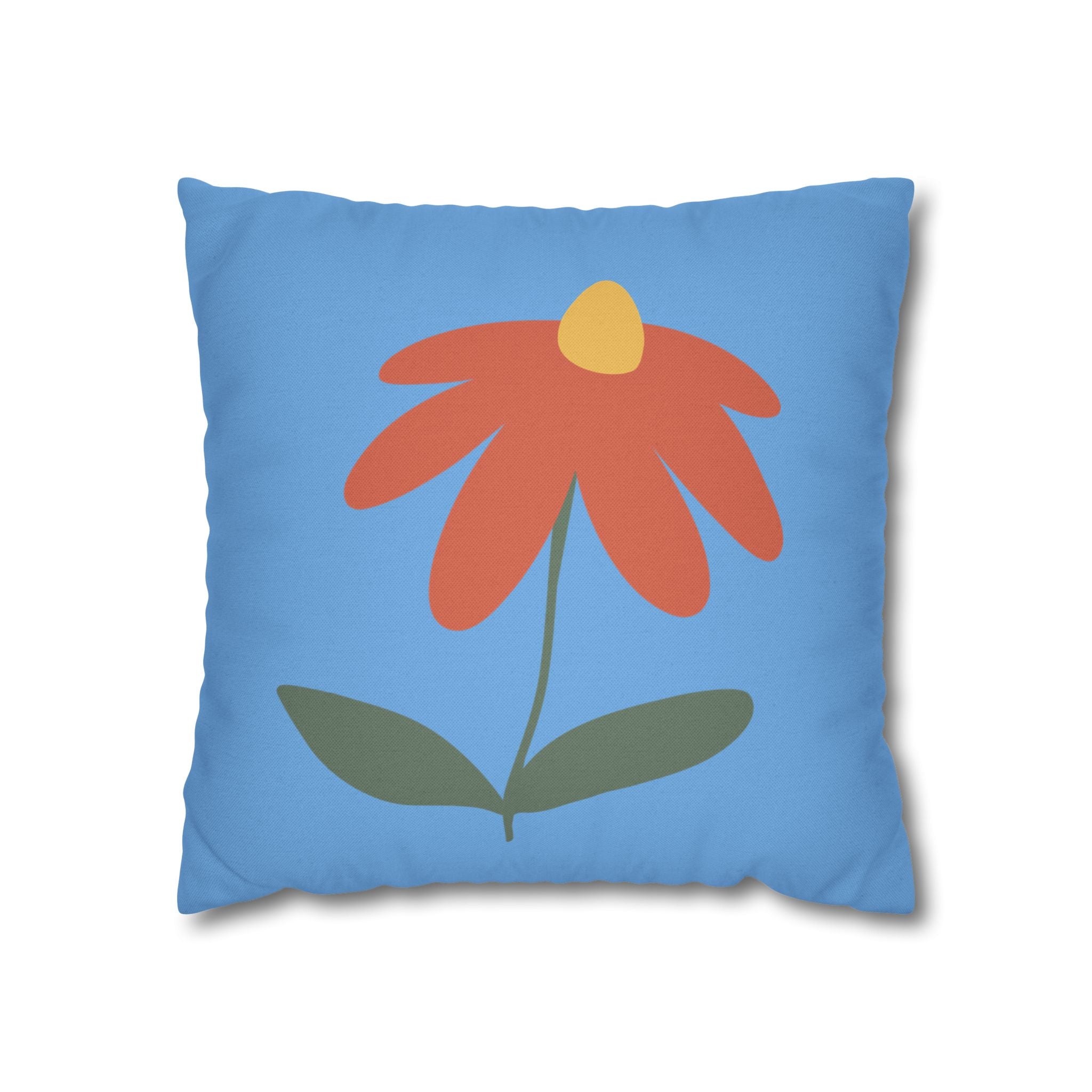 Vibrant Floral Square Pillowcase, Cozy Home Decor, Gift, Bedroom Accent, Spring Interior, Flower Cushion Cover