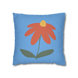 Vibrant Floral Square Pillowcase, Cozy Home Decor, Gift, Bedroom Accent, Spring Interior, Flower Cushion Cover