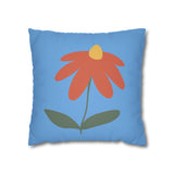 Vibrant Floral Square Pillowcase, Cozy Home Decor, Gift, Bedroom Accent, Spring Interior, Flower Cushion Cover