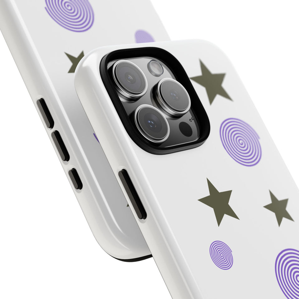 Trendy Phone Case, Stylish Phone Cover, Protective Phone Shell, Unique Phone Accessory, Gift for Her, Star and Swirl Design